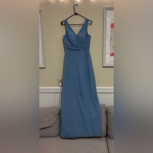 Azazie Nala Steel Blue Dress